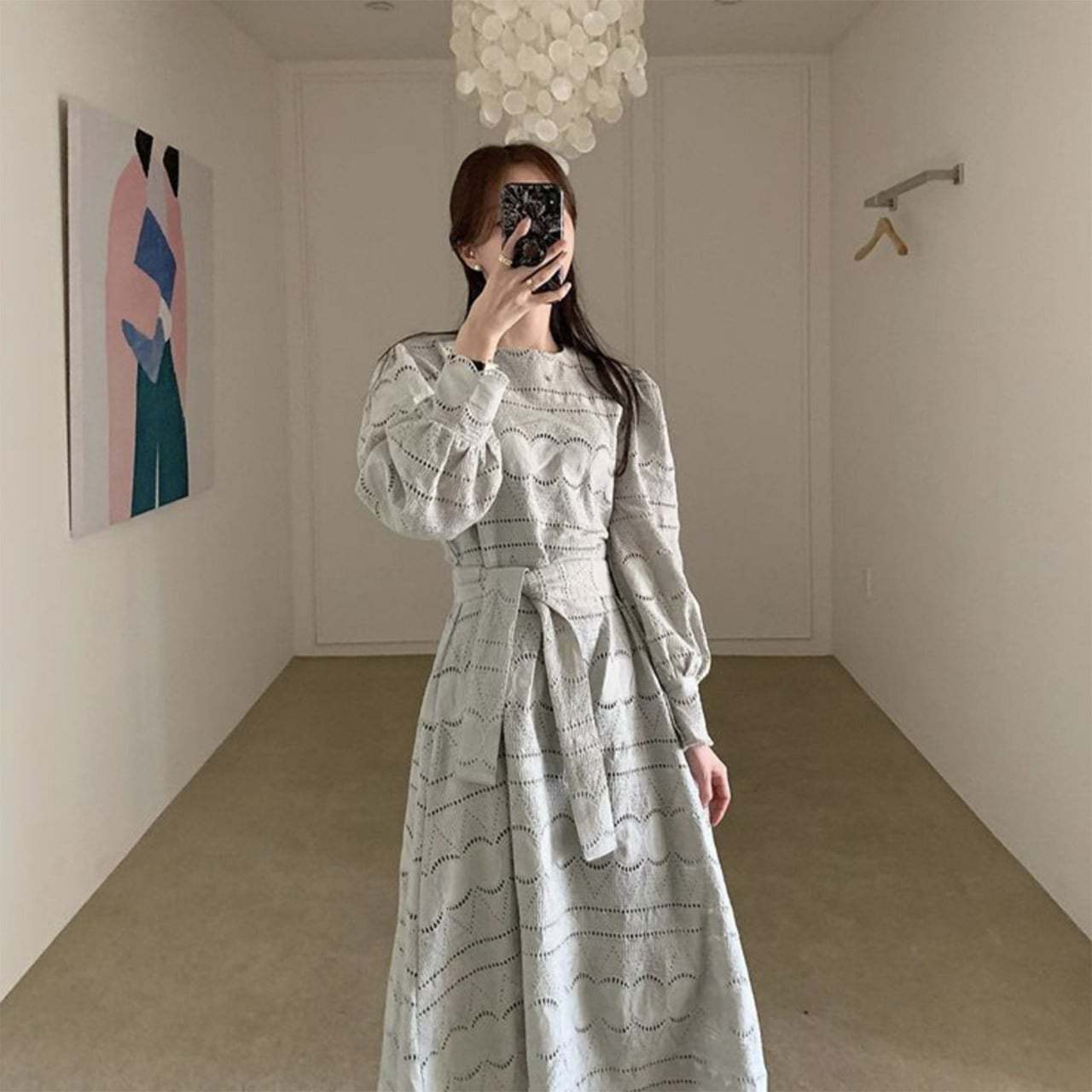 ミックスデザインレーススカラップワンピース　２色展開 - select store mirror meミックスデザインレーススカラップワンピース　２色展開105972199mirror meselect store mirror me105972199ホワイト