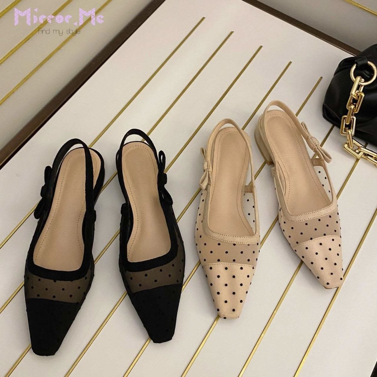 【動画あり】ストラップリボンシースルードットフラットシューズ　２色展開 - select store mirror me【動画あり】ストラップリボンシースルードットフラットシューズ　２色展開107911874mirror meselect store mirror me107911874ベージュ 22.5cm