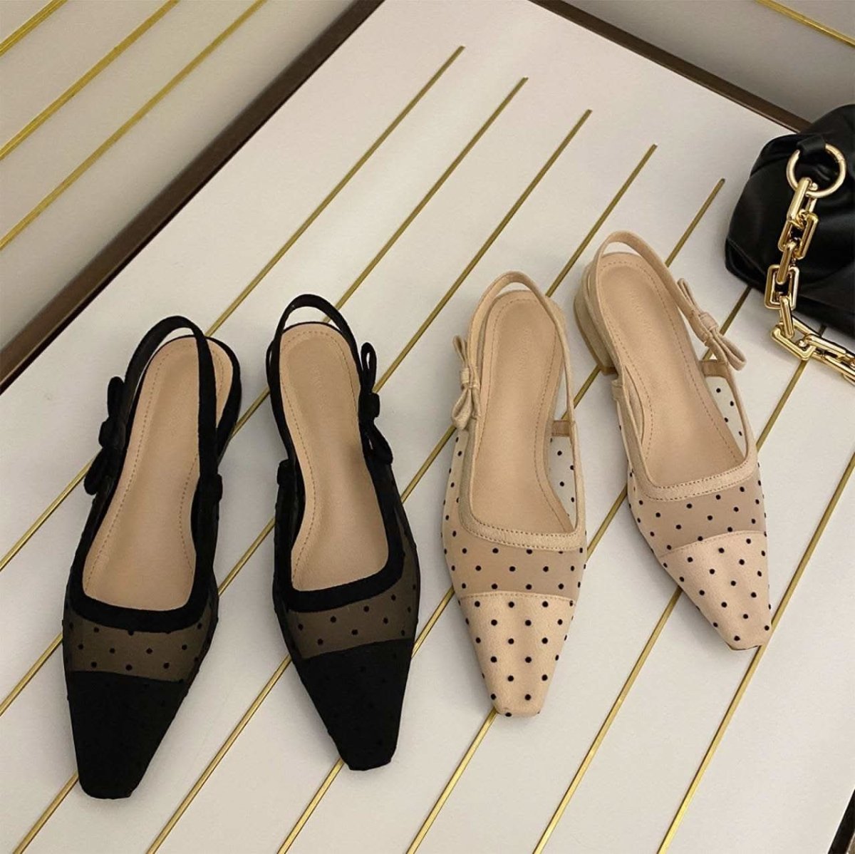 【動画あり】ストラップリボンシースルードットフラットシューズ　２色展開 - select store mirror me【動画あり】ストラップリボンシースルードットフラットシューズ　２色展開107911874mirror meselect store mirror me107911874ベージュ 22.5cm