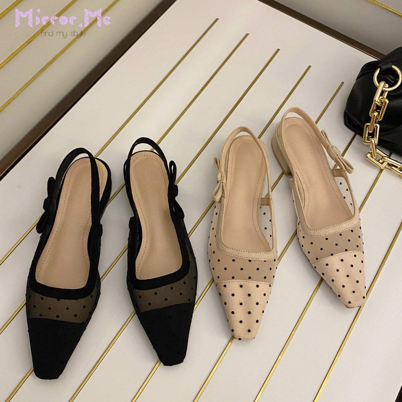 【動画あり】ストラップリボンシースルードットフラットシューズ　２色展開 - select store mirror me【動画あり】ストラップリボンシースルードットフラットシューズ　２色展開107911874mirror meselect store mirror me107911874ベージュ 22.5cm