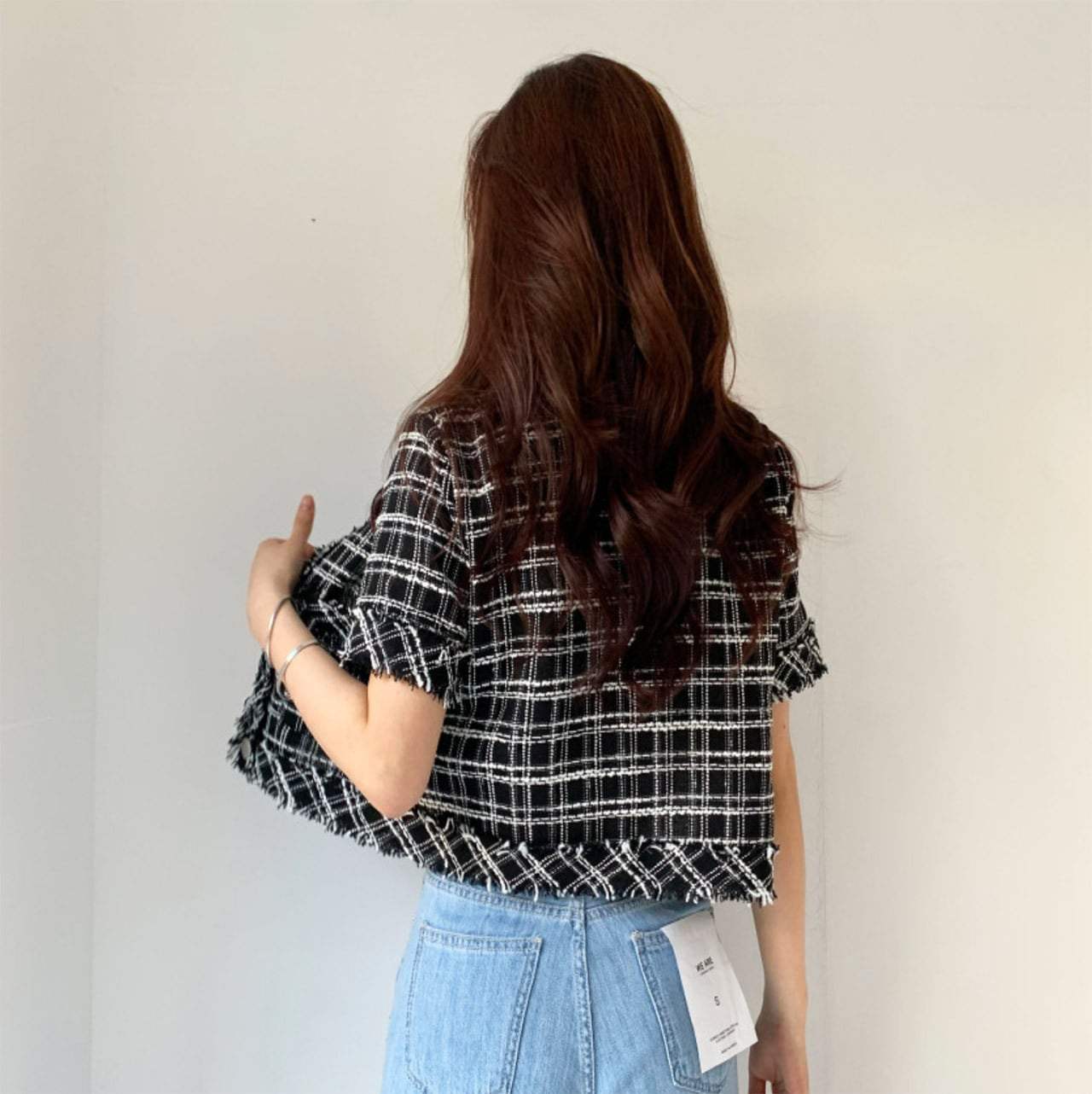 フリンジツイード上品半袖ジャケット　２色展開 - select store mirror meフリンジツイード上品半袖ジャケット　２色展開109582183mirror meselect store mirror me109582183ホワイト