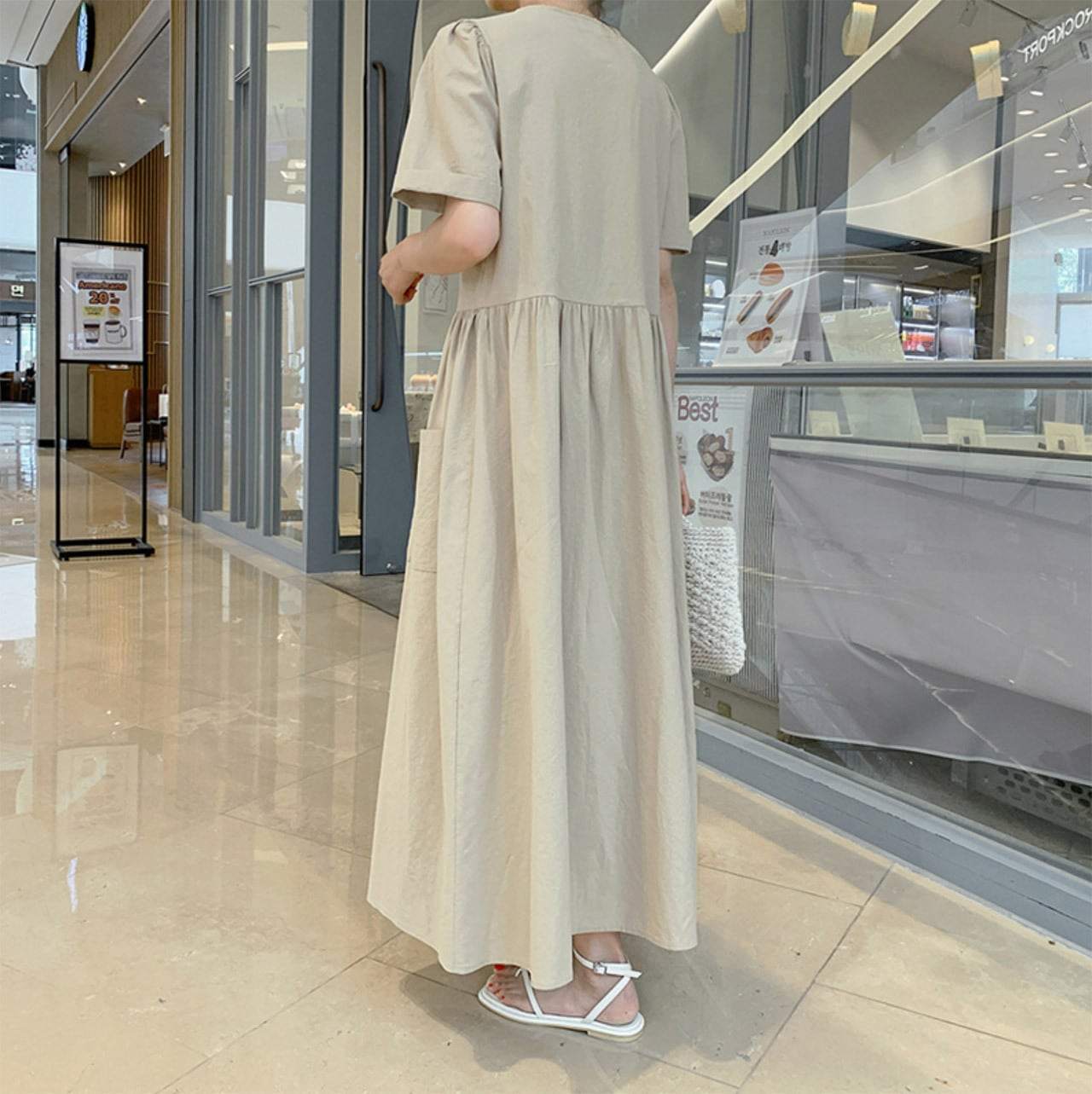 【高品質】コットンリネンフロントボタンワンピース　２色展開 - select store mirror me【高品質】コットンリネンフロントボタンワンピース　２色展開109798120mirror meselect store mirror me109798120ベージュ S