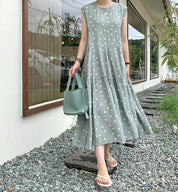 タックフレアドット柄ワンピース　２色展開 - select store mirror meタックフレアドット柄ワンピース　２色展開111019293mirror meselect store mirror me111019293ミントグリーン S