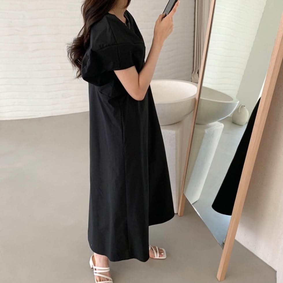 デザインパフスリーブナチュラルワンピース　２色展開 - select store mirror meデザインパフスリーブナチュラルワンピース　２色展開115206365mirror meselect store mirror me115206365カーキ