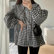 【動画あり】スリーブギャザーリボンギンガムチェックブラウス　２色展開 - select store mirror me【動画あり】スリーブギャザーリボンギンガムチェックブラウス　２色展開117570106mirror meselect store mirror me117570106チェリーレッド