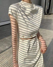 【動画あり】ウエストデザインバックルワンピース　２色展開 - select store mirror me【動画あり】ウエストデザインバックルワンピース　２色展開130087109mirror meselect store mirror me130087109ベージュ S