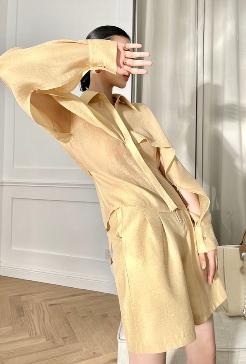 上質特殊デザインシャツ＆パンツセットアップ　２色展開 - select store mirror me上質特殊デザインシャツ＆パンツセットアップ　２色展開130091933mirror meselect store mirror me130091933イエロー S