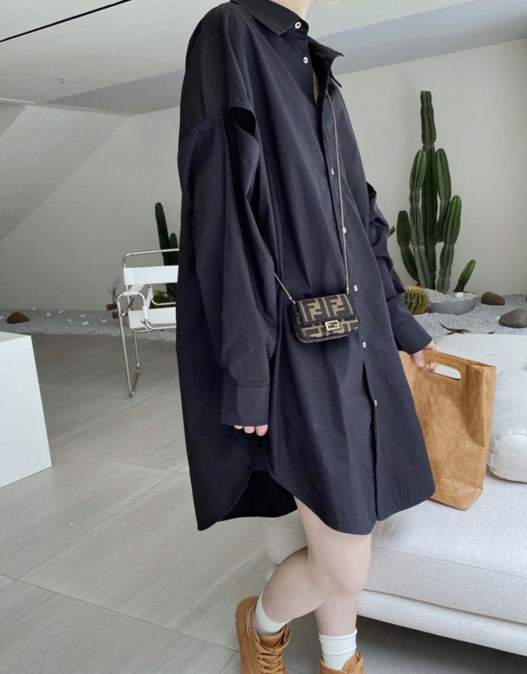 スリーブカットロングシャツ　２色展開 - select store mirror meスリーブカットロングシャツ　２色展開140560765mirror meselect store mirror me140560765ホワイト