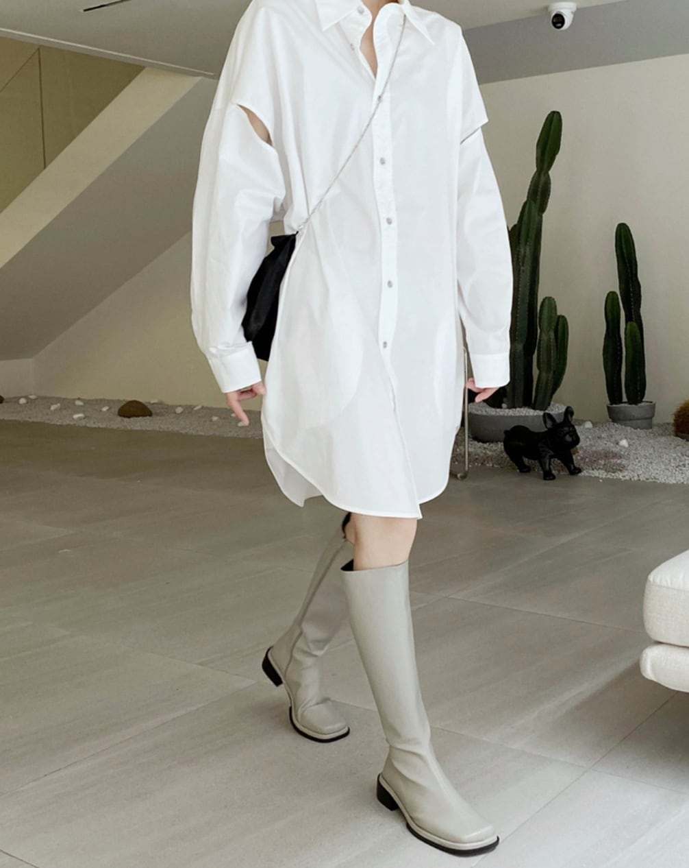 スリーブカットロングシャツ　２色展開 - select store mirror meスリーブカットロングシャツ　２色展開140560765mirror meselect store mirror me140560765ホワイト