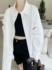 スリーブカットロングシャツ　２色展開 - select store mirror meスリーブカットロングシャツ　２色展開140560765mirror meselect store mirror me140560765ホワイト