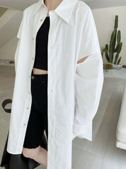 スリーブカットロングシャツ　２色展開 - select store mirror meスリーブカットロングシャツ　２色展開140560765mirror meselect store mirror me140560765ホワイト