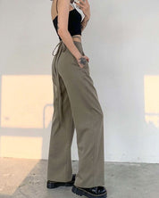 ウエストロングリボンハイウエストパンツ　２色展開 - select store mirror meウエストロングリボンハイウエストパンツ　２色展開141617171mirror meselect store mirror me141617171グレージュ S