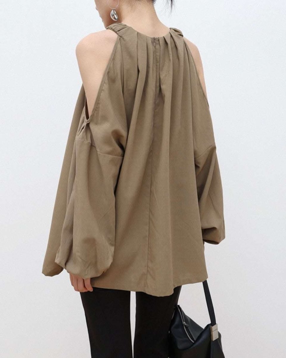 カットショルダーギャザーネックトップス　２色展開 - select store mirror meカットショルダーギャザーネックトップス　２色展開142231309mirror meselect store mirror me142231309オリーブ S