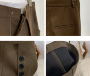センタータックボタンクロップドパンツ　２色展開 - select store mirror meセンタータックボタンクロップドパンツ　２色展開147027383mirror meselect store mirror me147027383ブラウン S