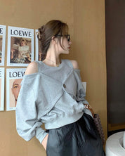 オフショルダーフロントボタン変形トップス　２色展開 - select store mirror meオフショルダーフロントボタン変形トップス　２色展開151162606mirror meselect store mirror me151162606ホワイト