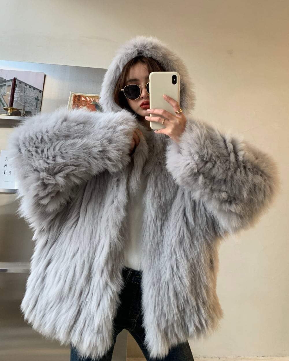 【動画あり】フード付きルーズシルエットボリュームファーコート　２色展開 - select store mirror me【動画あり】フード付きルーズシルエットボリュームファーコート　２色展開152423342mirror meselect store mirror me152423342ブラウン S
