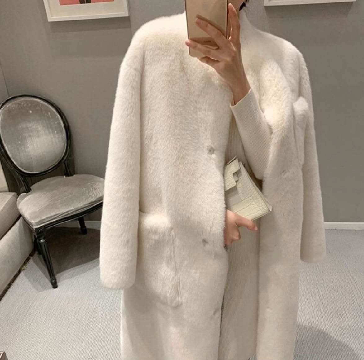 ラフスリーブ上質ファーコート　２色展開 - select store mirror meラフスリーブ上質ファーコート　２色展開153676477mirror meselect store mirror me153676477ホワイト S