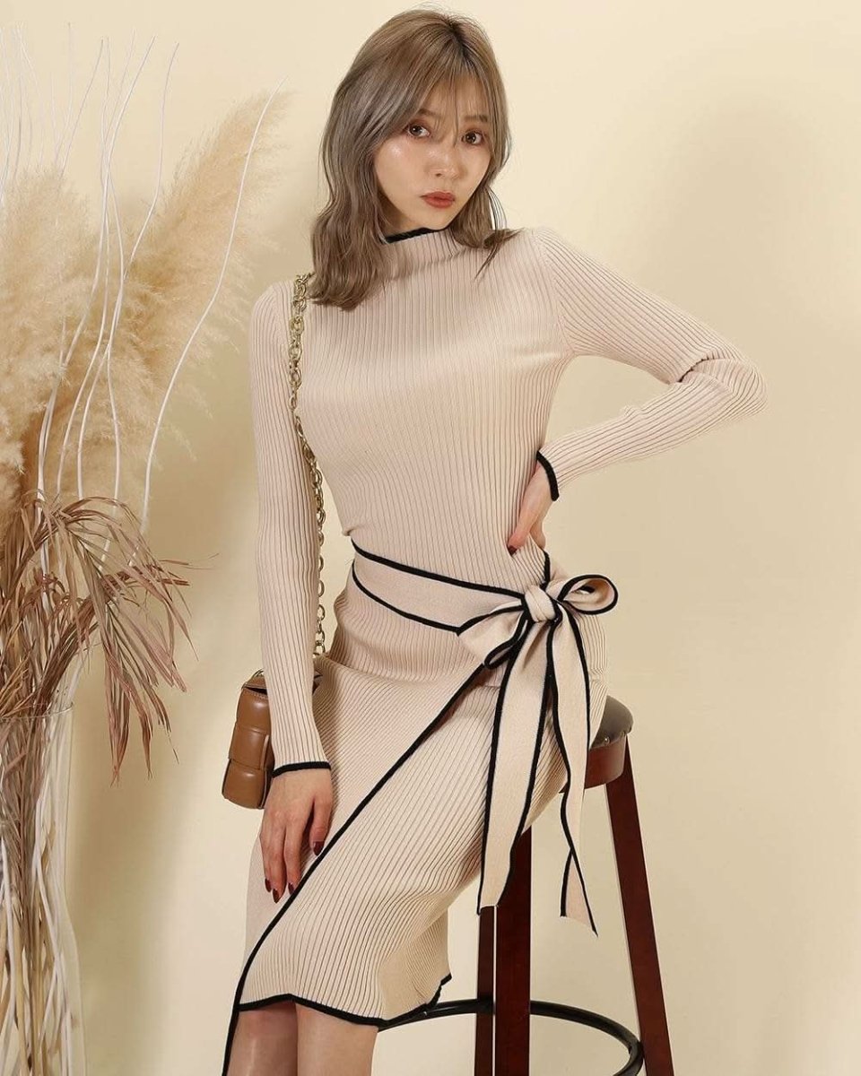 【動画あり】バイカラーラインウエストリボンワンピース　２色展開 - select store mirror me【動画あり】バイカラーラインウエストリボンワンピース　２色展開155937544mirror meselect store mirror me155937544ベージュ
