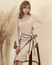 【動画あり】バイカラーラインウエストリボンワンピース　２色展開 - select store mirror me【動画あり】バイカラーラインウエストリボンワンピース　２色展開155937544mirror meselect store mirror me155937544ベージュ