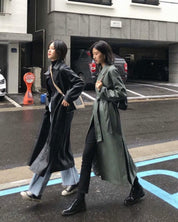 ＜インスタグラマー様ご愛用＞【動画あり】ステンカラーウエストベルトレザーコート　２色展開 - select store mirror me＜インスタグラマー様ご愛用＞【動画あり】ステンカラーウエストベルトレザーコート　２色展開157332796mirror meselect store mirror me157332796モスグリーン S