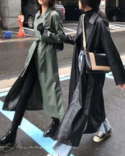 ＜インスタグラマー様ご愛用＞【動画あり】ステンカラーウエストベルトレザーコート　２色展開 - select store mirror me＜インスタグラマー様ご愛用＞【動画あり】ステンカラーウエストベルトレザーコート　２色展開157332796mirror meselect store mirror me157332796モスグリーン S
