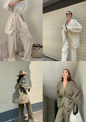 ロングカーディガン＆ワイドパンツリブニットセットアップ　２色展開 - select store mirror meロングカーディガン＆ワイドパンツリブニットセットアップ　２色展開159958662mirror meselect store mirror me159958662ホワイト