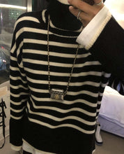 ハイネック切り替えボーダースリットニット　２色展開 - select store mirror meハイネック切り替えボーダースリットニット　２色展開160961778mirror meselect store mirror me160961778ホワイト