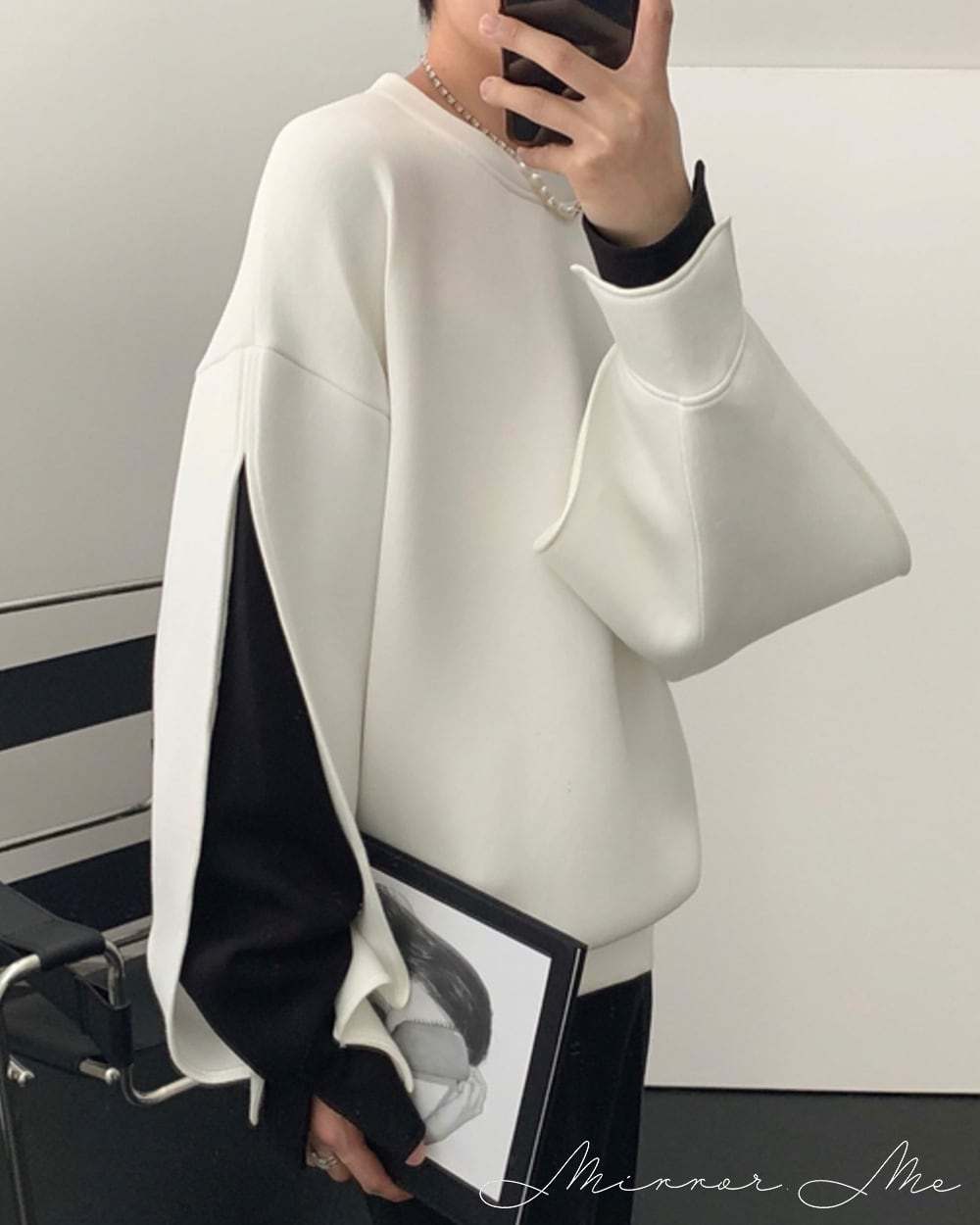【動画あり】ダイバー素材デザインスリーブ上質ワイドトップス 　２色展開 - select store mirror me【動画あり】ダイバー素材デザインスリーブ上質ワイドトップス 　２色展開163142519mirror meselect store mirror me163142519ホワイトXS