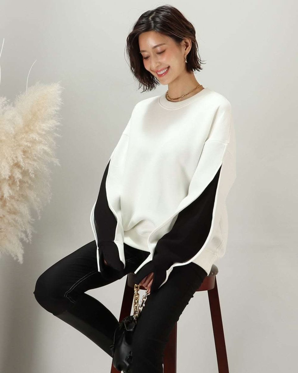 【動画あり】ダイバー素材デザインスリーブ上質ワイドトップス 　２色展開 - select store mirror me【動画あり】ダイバー素材デザインスリーブ上質ワイドトップス 　２色展開163142519mirror meselect store mirror me163142519ホワイトXS