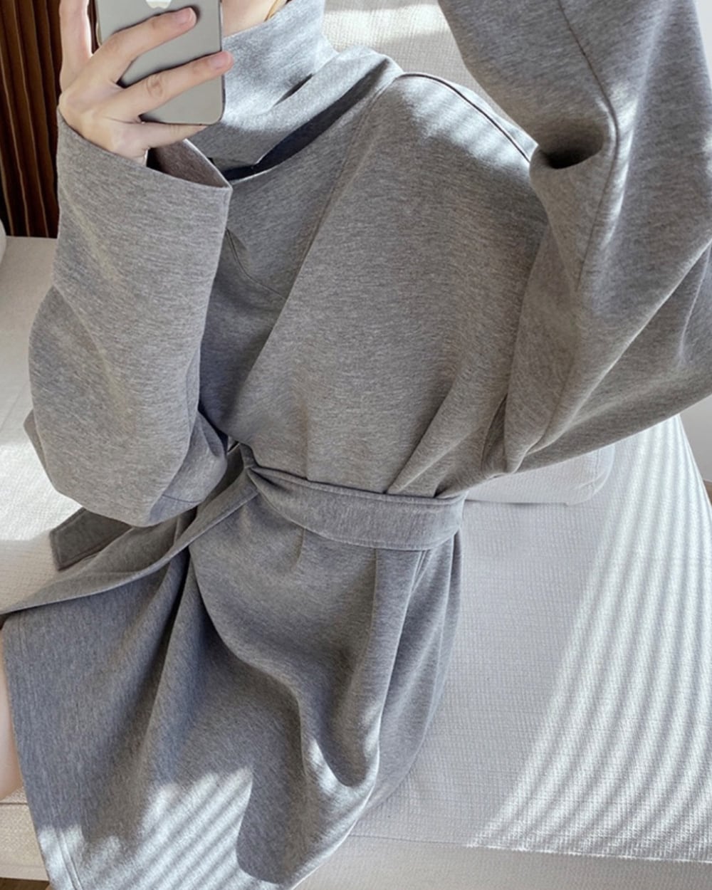 【上質コットン】タートルルーズネックスウェットワンピース　２色展開 - select store mirror me【上質コットン】タートルルーズネックスウェットワンピース　２色展開163198902mirror meselect store mirror me163198902グレー