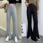 タックスリットハイウエストニットパンツ　２色展開 - select store mirror meタックスリットハイウエストニットパンツ　２色展開163466298mirror meselect store mirror me163466298グレー S