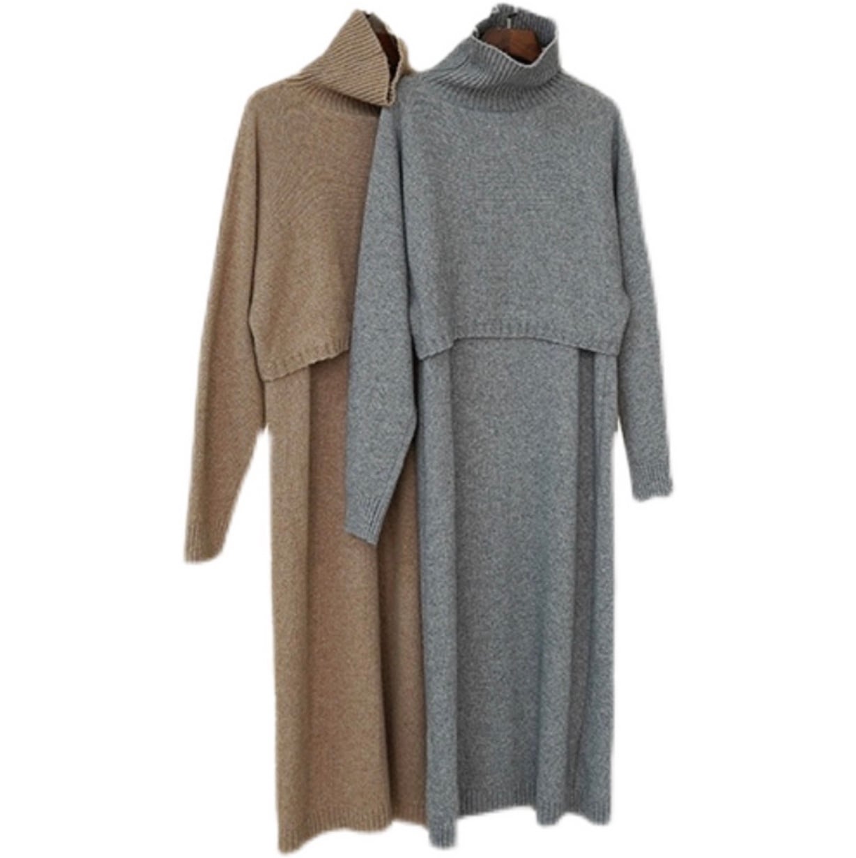 ショート丈ルーズトップス＆ワンピースセットアップ　２色展開 - select store mirror meショート丈ルーズトップス＆ワンピースセットアップ　２色展開163536464mirror meselect store mirror me163536464ベージュ