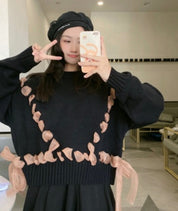コントラスト編み込みリボンワイドショートニット　２色展開 - select store mirror meコントラスト編み込みリボンワイドショートニット　２色展開163660571mirror meselect store mirror me163660571グレー S