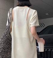 バックカットオープン半袖ワンピース　２色展開 - select store mirror meバックカットオープン半袖ワンピース　２色展開175895534mirror meselect store mirror me175895534アイボリーS