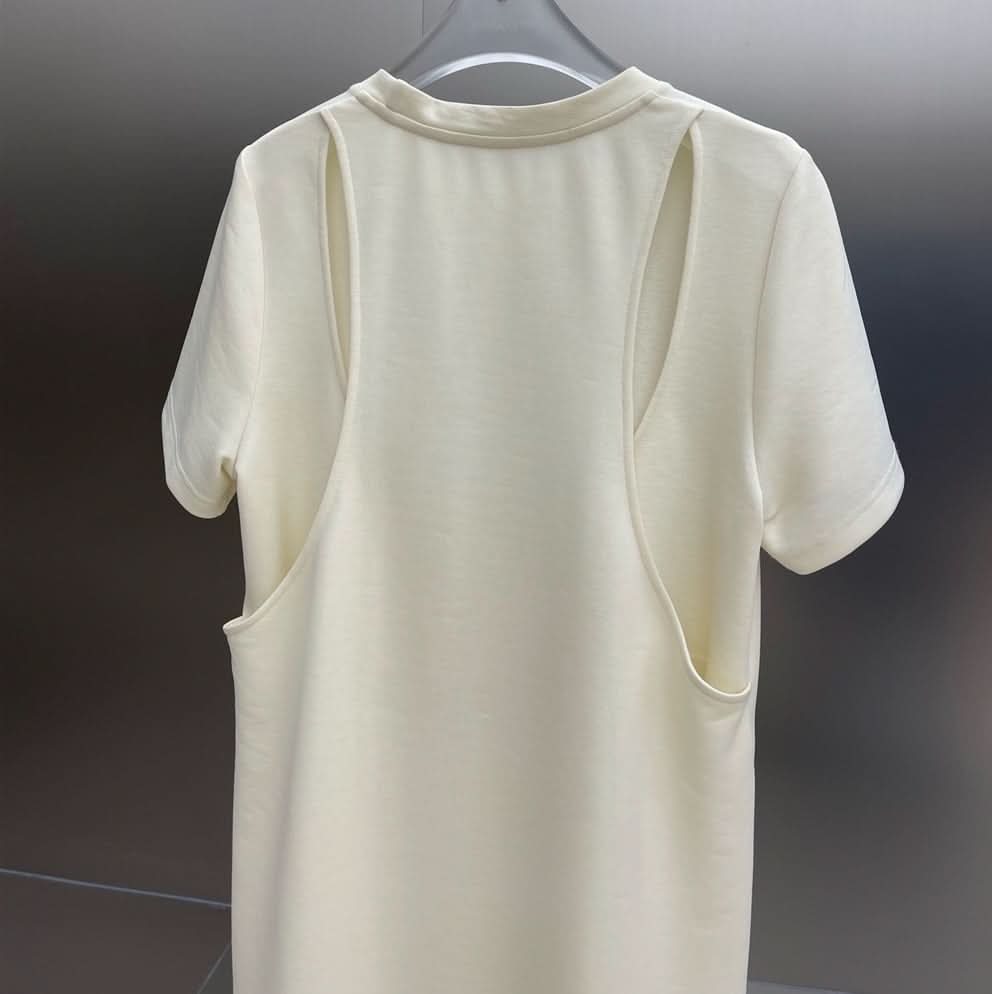 バックカットオープン半袖ワンピース　２色展開 - select store mirror meバックカットオープン半袖ワンピース　２色展開175895534mirror meselect store mirror me175895534アイボリーS