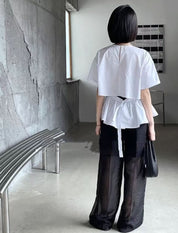 バックカットオープンペプラムトップス　２色展開 - select store mirror meバックカットオープンペプラムトップス　２色展開176274720mirror meselect store mirror me176274720ホワイトS