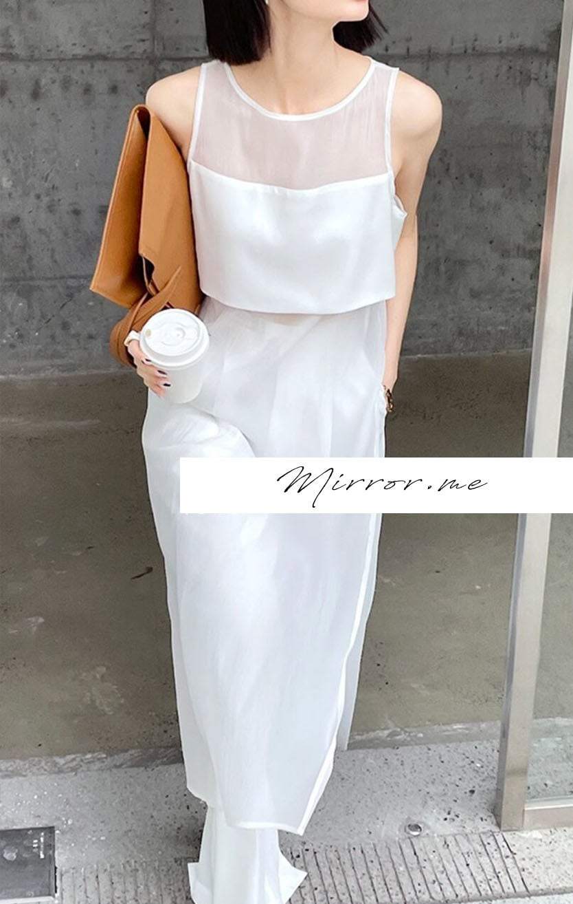 【動画あり】シースルー切り替えロングトップス　２色展開 - select store mirror me【動画あり】シースルー切り替えロングトップス　２色展開176276025mirror meselect store mirror me176276025ホワイト