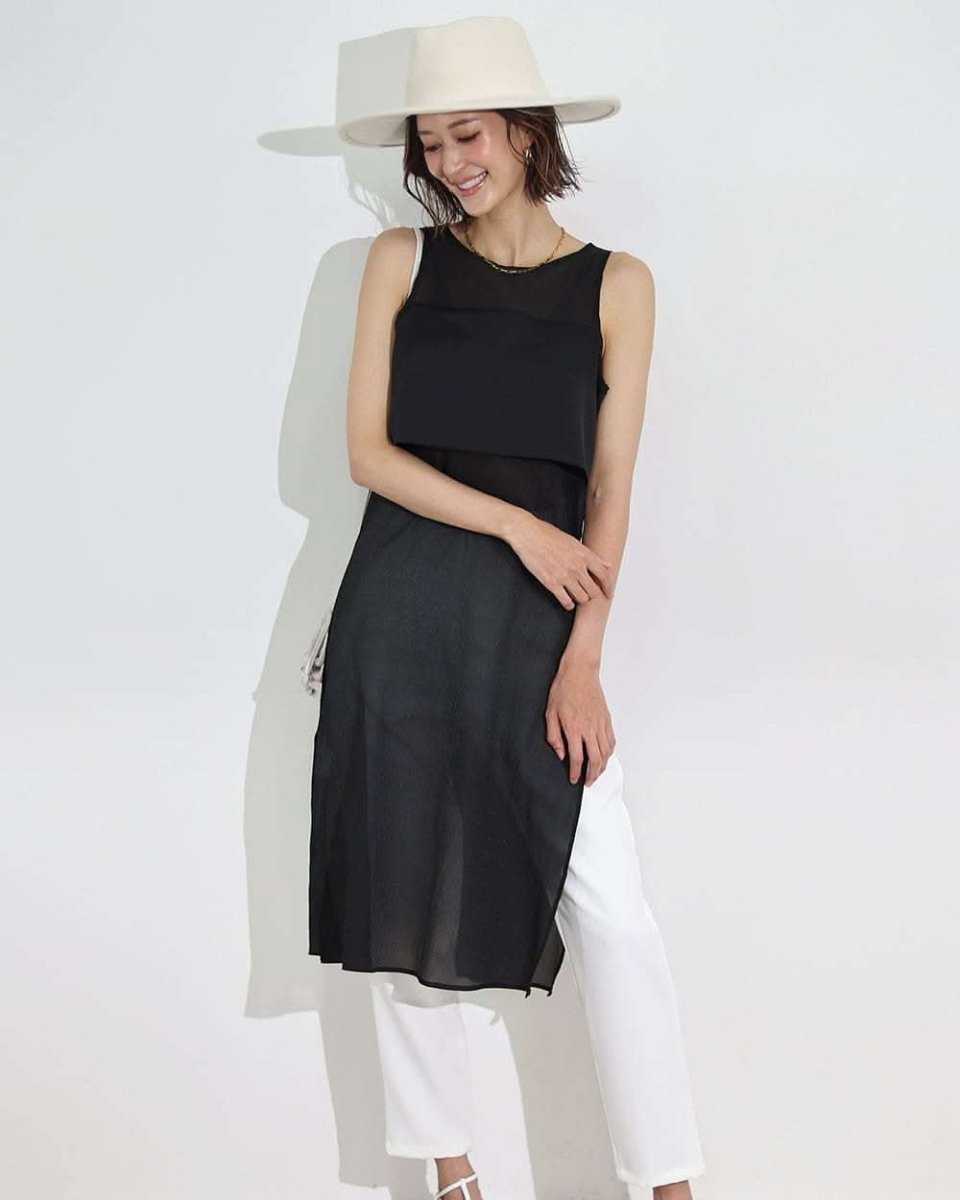 【動画あり】シースルー切り替えロングトップス　２色展開 - select store mirror me【動画あり】シースルー切り替えロングトップス　２色展開176276025mirror meselect store mirror me176276025ホワイト