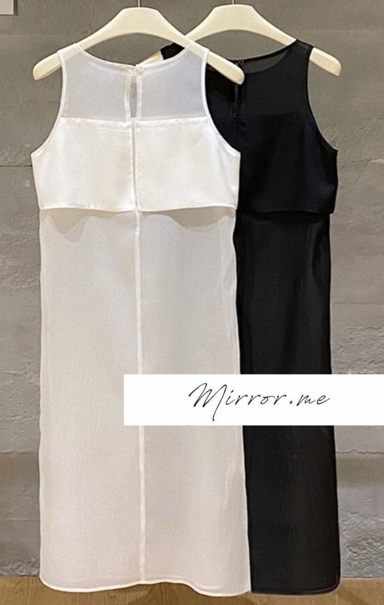 【動画あり】シースルー切り替えロングトップス　２色展開 - select store mirror me【動画あり】シースルー切り替えロングトップス　２色展開176276025mirror meselect store mirror me176276025ホワイト