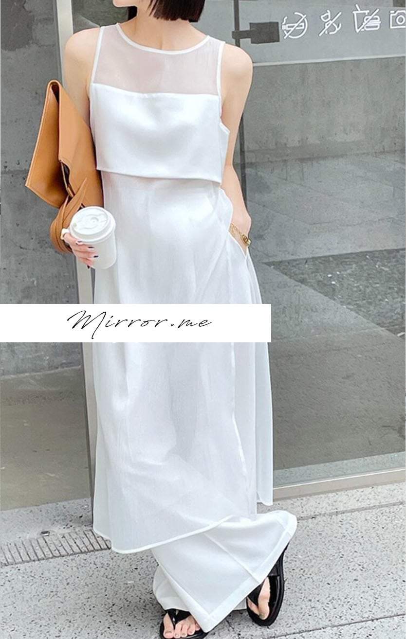 【動画あり】シースルー切り替えロングトップス　２色展開 - select store mirror me【動画あり】シースルー切り替えロングトップス　２色展開176276025mirror meselect store mirror me176276025ホワイト