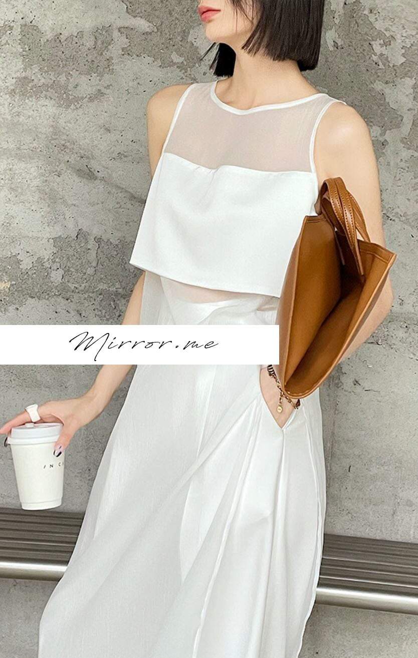 【動画あり】シースルー切り替えロングトップス　２色展開 - select store mirror me【動画あり】シースルー切り替えロングトップス　２色展開176276025mirror meselect store mirror me176276025ホワイト