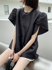 パフスリーブ光沢トップス　２色展開 - select store mirror meパフスリーブ光沢トップス　２色展開176284043mirror meselect store mirror me176284043ホワイト