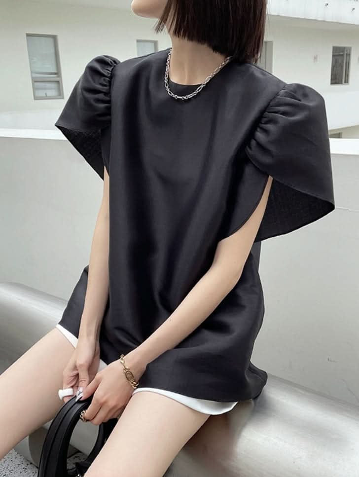 パフスリーブ光沢トップス　２色展開 - select store mirror meパフスリーブ光沢トップス　２色展開176284043mirror meselect store mirror me176284043ホワイト