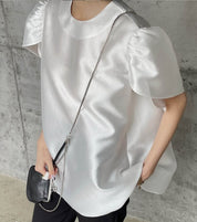パフスリーブ光沢トップス　２色展開 - select store mirror meパフスリーブ光沢トップス　２色展開176284043mirror meselect store mirror me176284043ホワイト