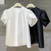 パフスリーブ光沢トップス　２色展開 - select store mirror meパフスリーブ光沢トップス　２色展開176284043mirror meselect store mirror me176284043ホワイト