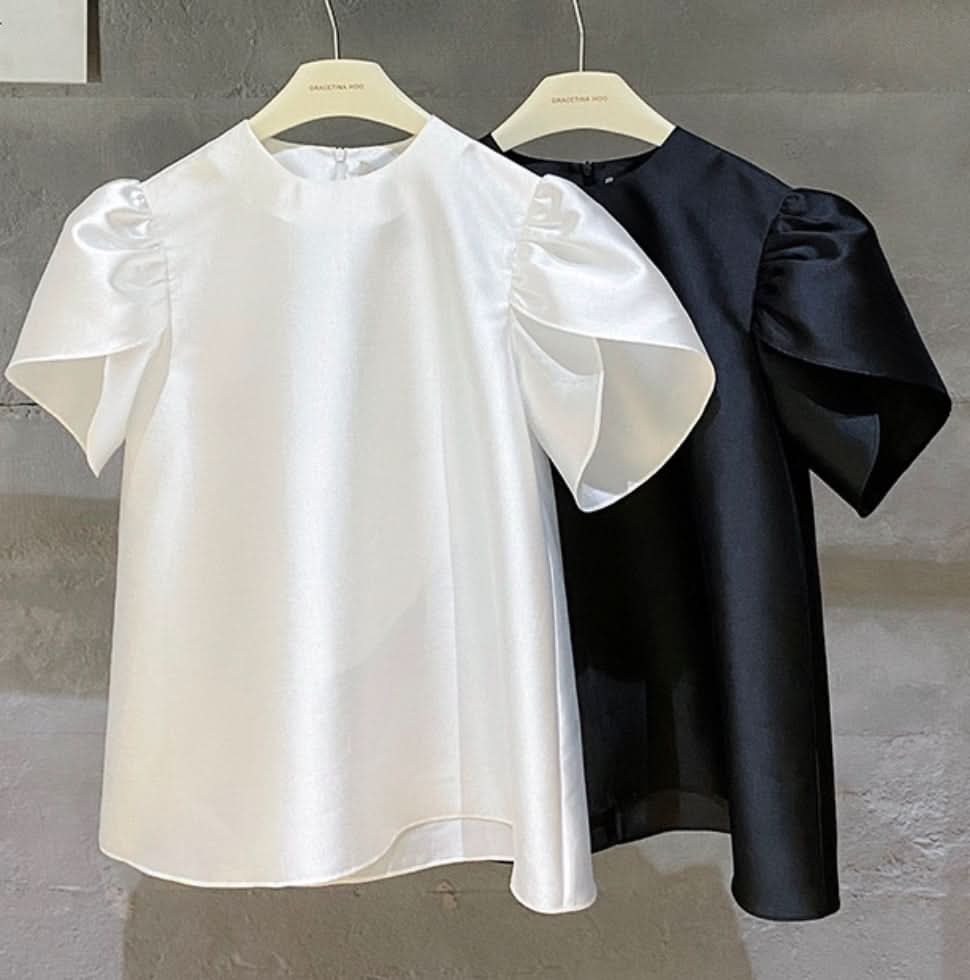 パフスリーブ光沢トップス　２色展開 - select store mirror meパフスリーブ光沢トップス　２色展開176284043mirror meselect store mirror me176284043ホワイト