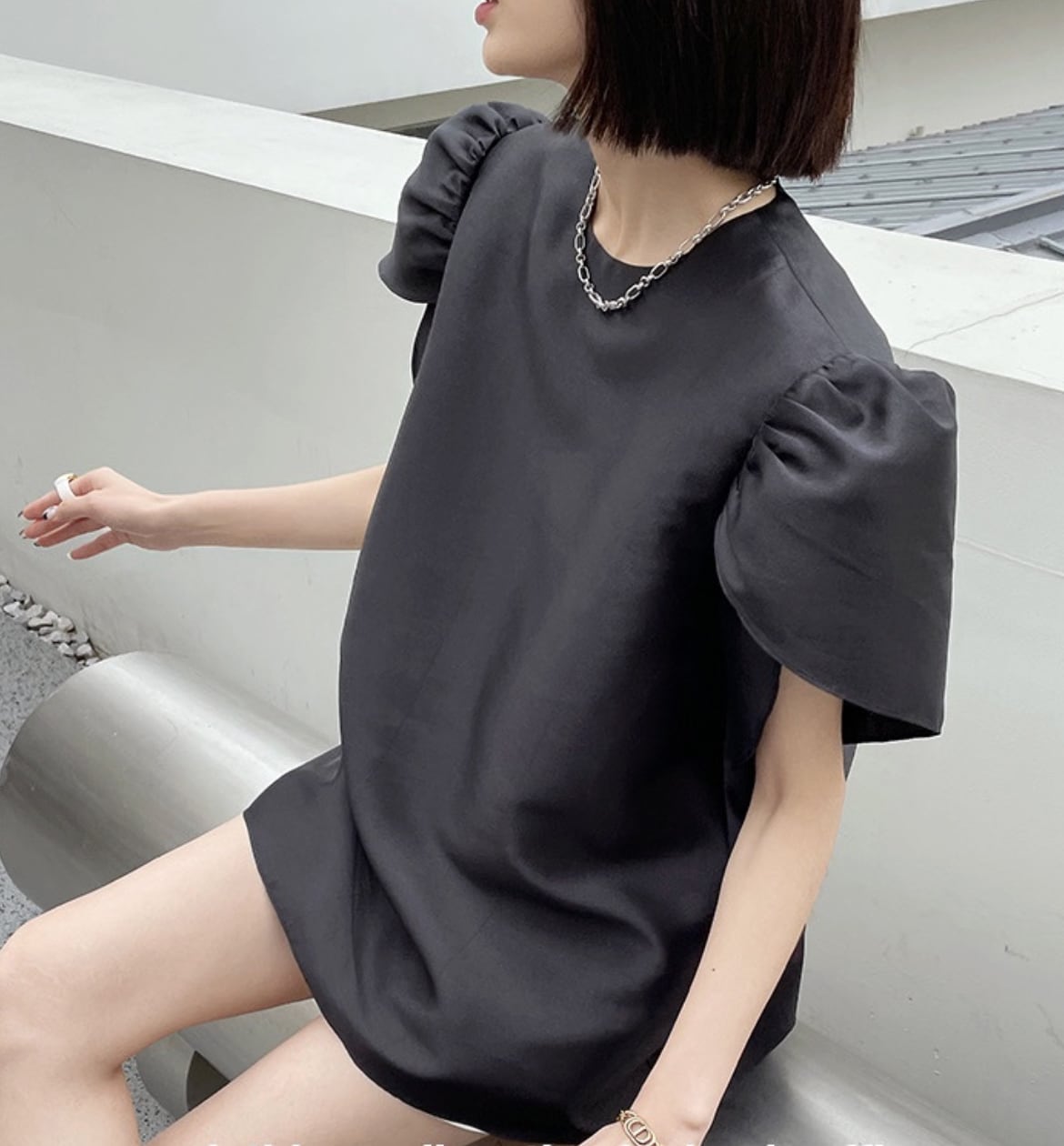 パフスリーブ光沢トップス　２色展開 - select store mirror meパフスリーブ光沢トップス　２色展開176284043mirror meselect store mirror me176284043ホワイト