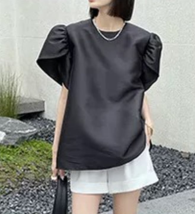 パフスリーブ光沢トップス　２色展開 - select store mirror meパフスリーブ光沢トップス　２色展開176284043mirror meselect store mirror me176284043ホワイト