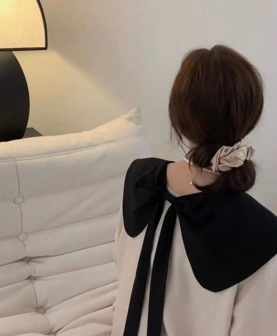 バックリボンバイカラーサックワンピース　２色展開 - select store mirror meバックリボンバイカラーサックワンピース　２色展開178904186mirror meselect store mirror me178904186ホワイト（襟はブラック）