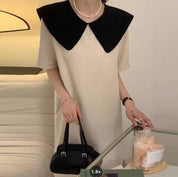 バックリボンバイカラーサックワンピース　２色展開 - select store mirror meバックリボンバイカラーサックワンピース　２色展開178904186mirror meselect store mirror me178904186ホワイト（襟はブラック）